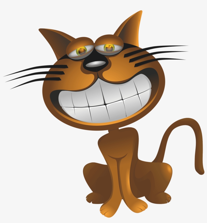 Cat Smiling Teeth Cartoon - Imagenes De Buenas Tardes Amigo, transparent png #8638745
