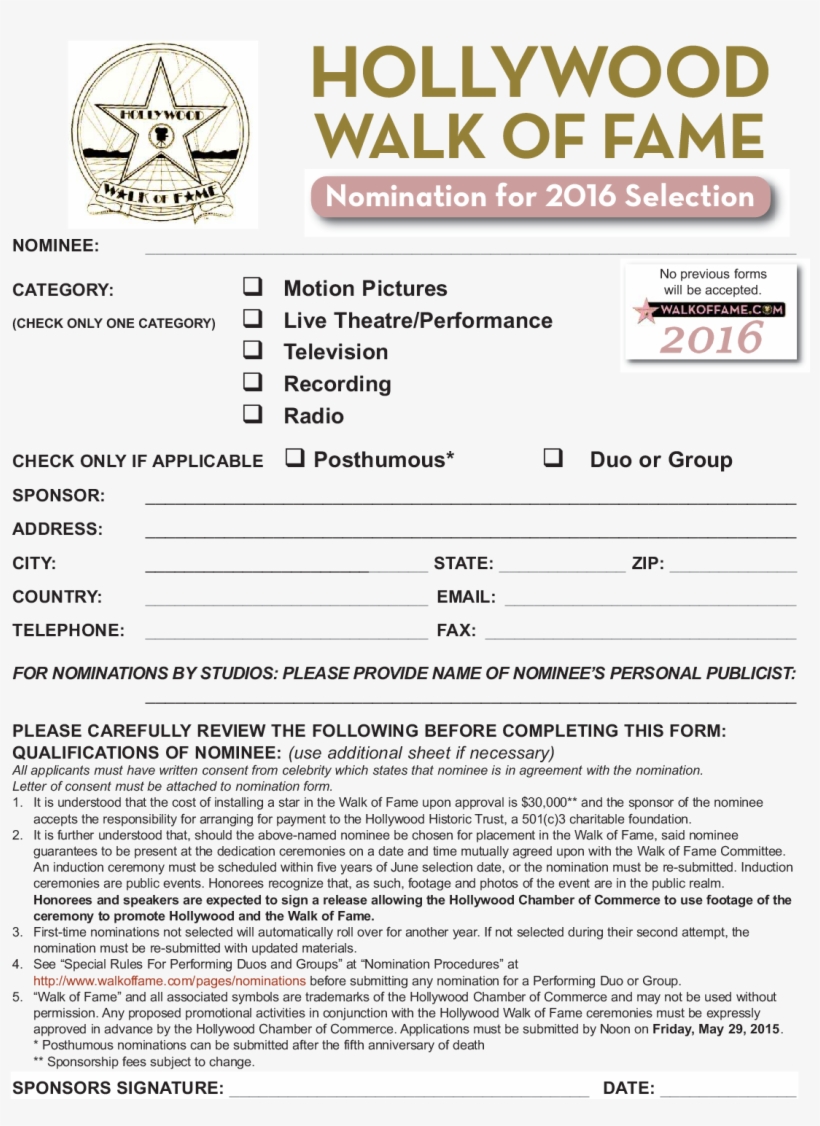 Get The Free Editable Hollywood Star Form Online - New Order Movement, transparent png #8639665