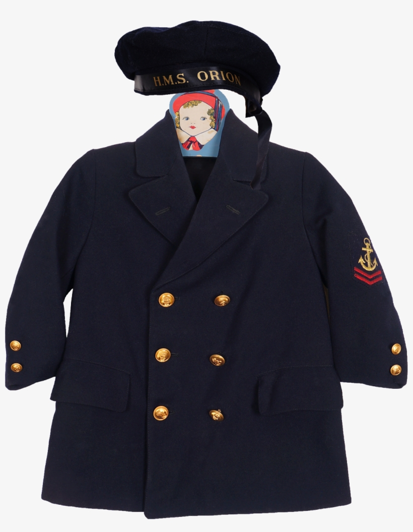 Wwii Era Childs Navy Coat & Hat - Button, transparent png #8639929