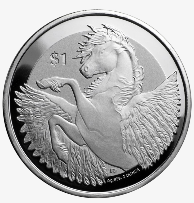 2018 British Virgin Islands Pegasus 2oz Silver Coin - Silver, transparent png #8640323