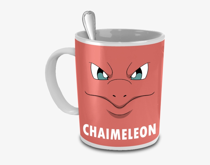 Chaimeleon The Charmeleon Face Pokemon 15oz Mug - Pokemon Coffee Cups Puns, transparent png #8641429