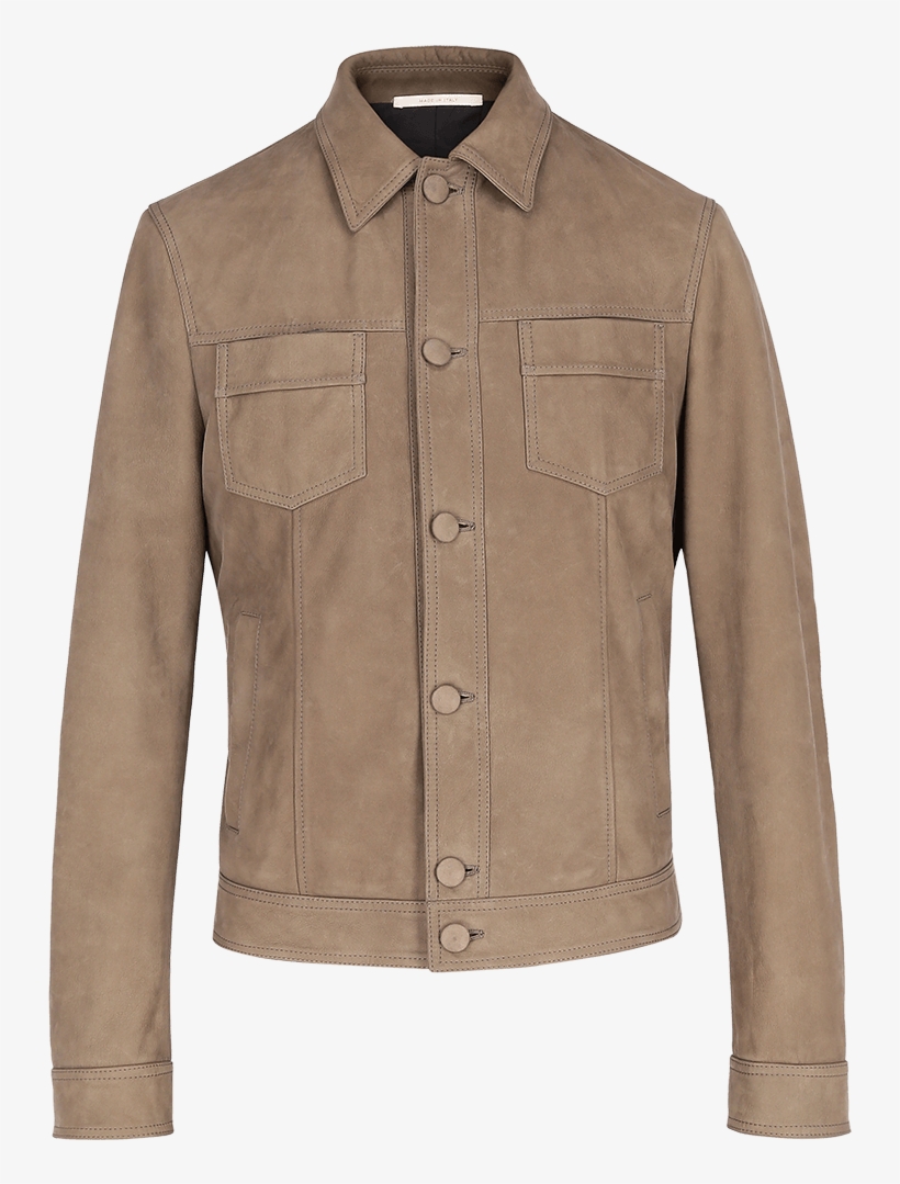 Nabuk Leather Bomber Jacket - Jacket, transparent png #8642686