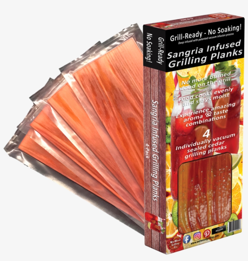 Sangria Infused Grill Ready Grilling Planks 4 Pack - Flyer, transparent png #8643309