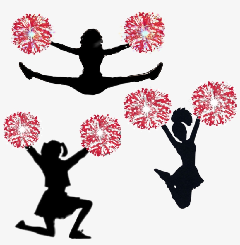 Cheerleaders Sticker - Blue Cheerleader Silhouette, transparent png #8643668