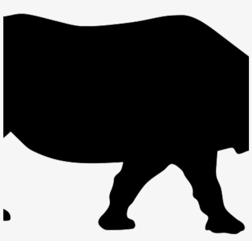 Animal Silhouettes Clipart Animal Silhouette Silhouette - Rhino Silhouette Transparent Background, transparent png #8644396