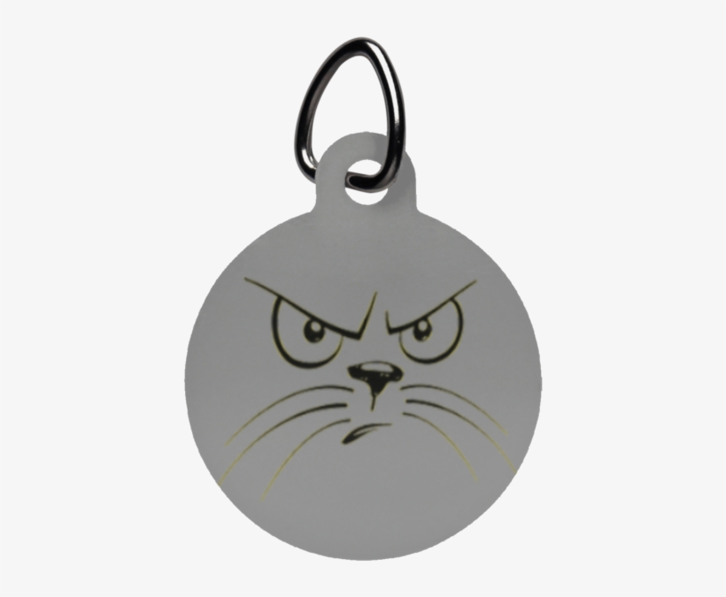 Angry Cat Circle Pet Tag - Pet Tag, transparent png #8645934