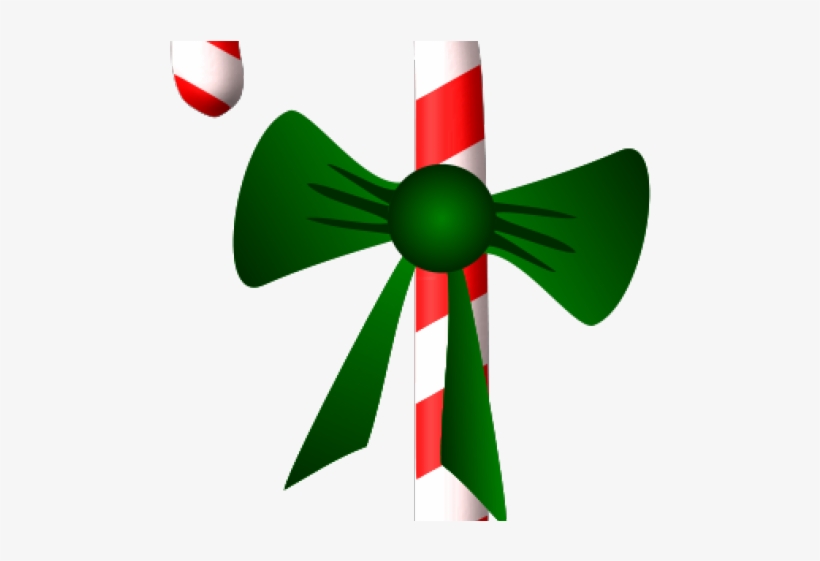 Green Clipart Candy Cane - Candy Cane Vector Image Free, transparent png #8646799