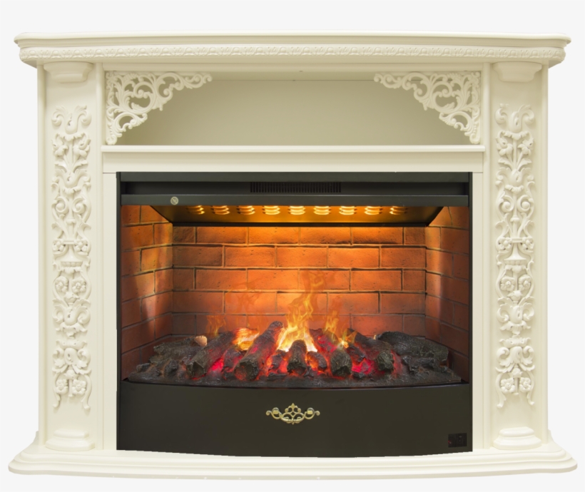 Каминокомплект Real Flame Izabella 33 Wt С Очагом 3d - 3д Электрокамин Бежевый Купить, transparent png #8647431