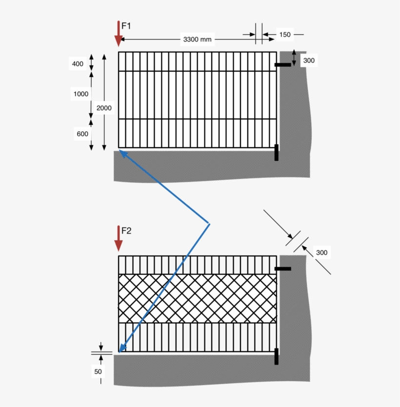 Strength Of A Welded Steel Gate With Vertical Bars - Diagram, transparent png #8647437
