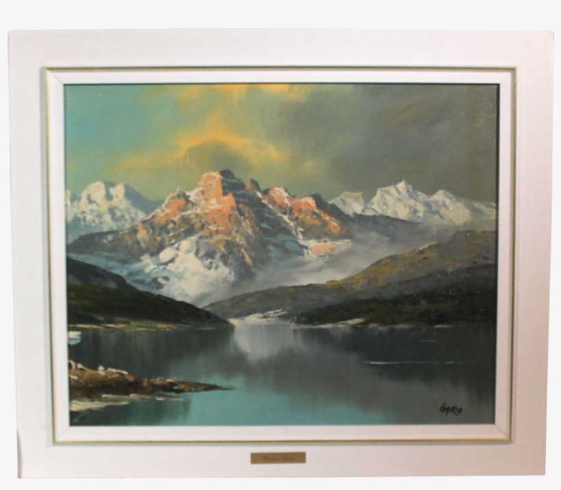 Charles Garo Snowy Mountain Landscape Acrylic Circa - Painting, transparent png #8647791