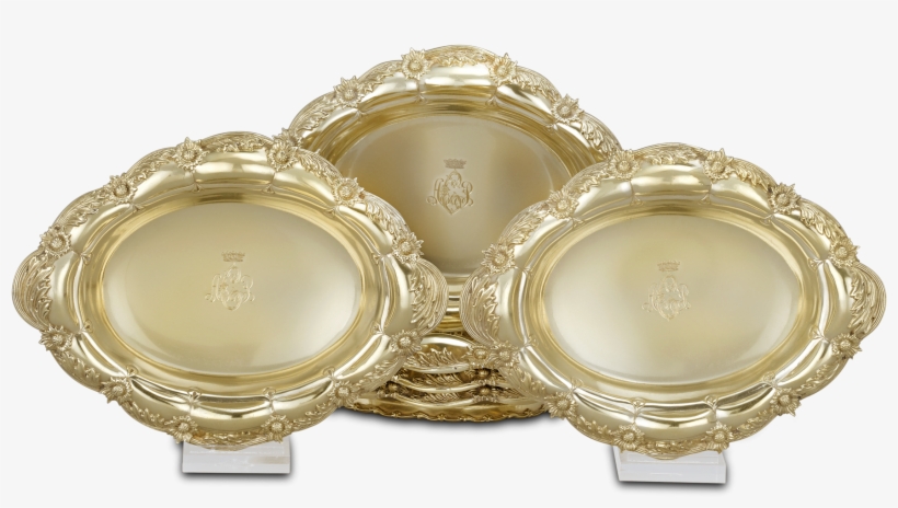Chrysanthemum Silver Gilt Oval Bowls - Candle, transparent png #8648637