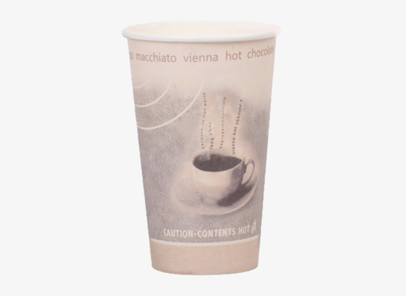 16z Custom Printed White Paper Hot Cups - Cup, transparent png #8648968