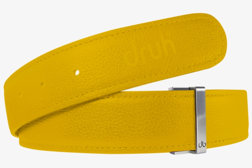 Yellow Full Grain Textured Leather Belt - Belt, transparent png #8651168