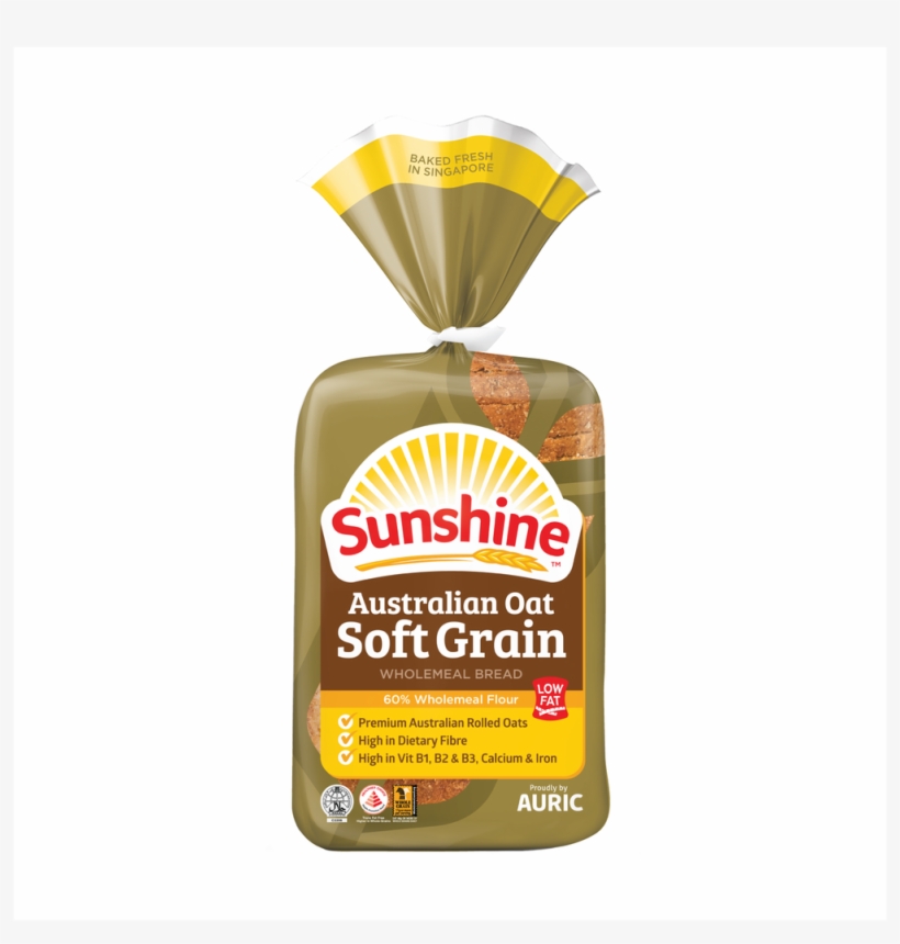 Sunshine Australian Oat Soft Grain Wholemeal Bread - Whole Grain Bread Singapore, transparent png #8651291