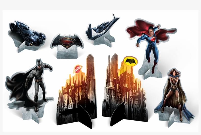 Enfeite Decoração De Mesa Batman Vs Superman 08 Unidades - 2016, transparent png #8651293