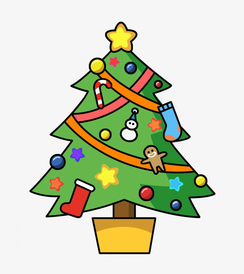 Poinsettia Tree Picture Black And White Techflourish - Clip Art Christmas Tree, transparent png #8652220