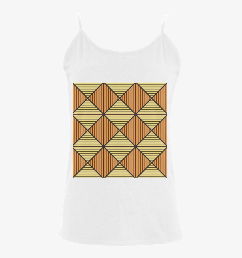 Geometric Triangle Pattern Women's Spaghetti Top (model - Active Tank, transparent png #8652613