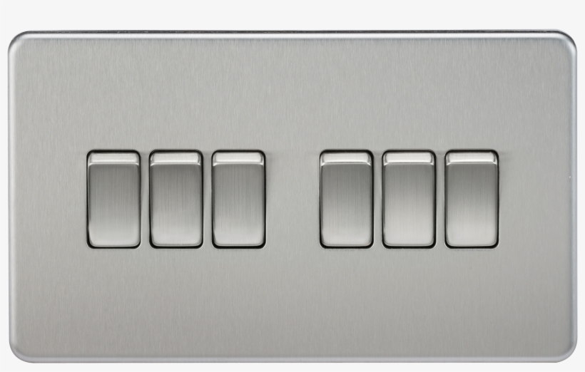 Knightsbridge Screwless 10a 6g 2 Way Light Switch Brushed - Light Switch, transparent png #8653391