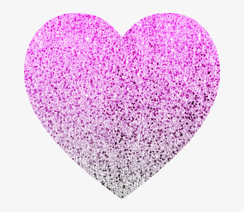 Pink Love Heart - Light Purple Glitter Heart, transparent png #8653445