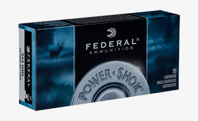 Atk Federal Cartridge 243 Winchester 100 Grain Soft - Federal, transparent png #8653616
