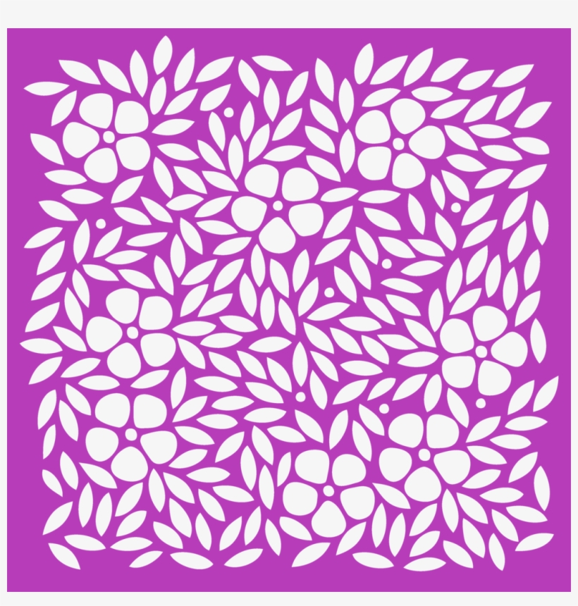 Stencil Flower Artist/mixed Media All Over Pattern - Free Stencil Cut Files, transparent png #8654592