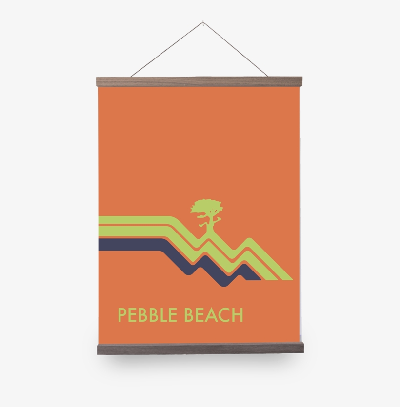 Pebble Beach Waves Orange Giclée Print - Graphic Design, transparent png #8654793