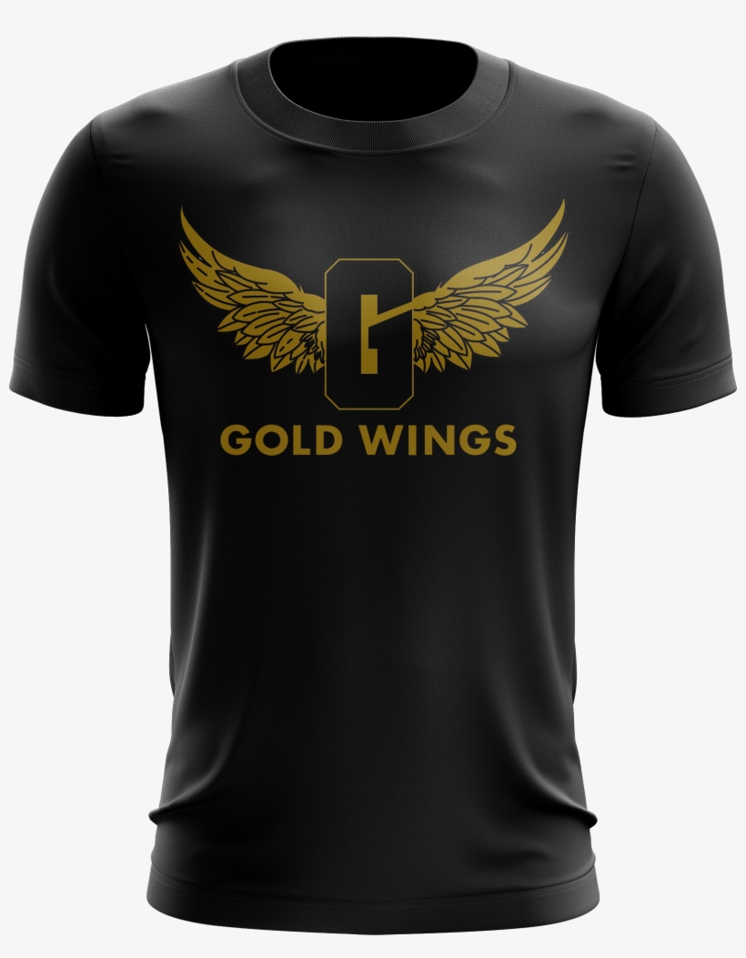 Image Of Mens Gold Wings Emblem Tee, transparent png #8656805