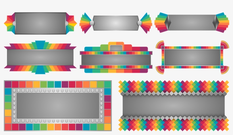 Banner,set,colorful,art - Art Deco Banner, transparent png #8656987