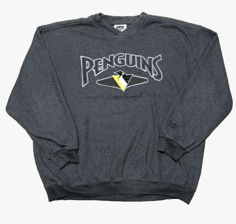 Vintage Pittsburgh Penguins Sweatshirt Charcoal Size, transparent png #8658553