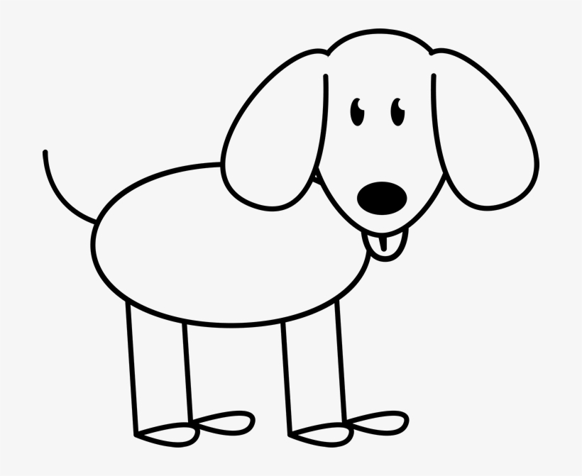 With Floppy Ears Outline Rubber Stamp Stamps - Draw A Stick Figure Dog, transparent png #8660000