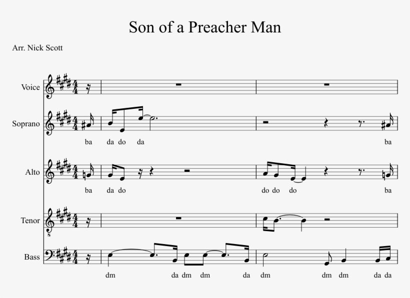 Son Of A Preacher Man Sheet Music 1 Of 11 Pages - Sheet Music, transparent png #8662288