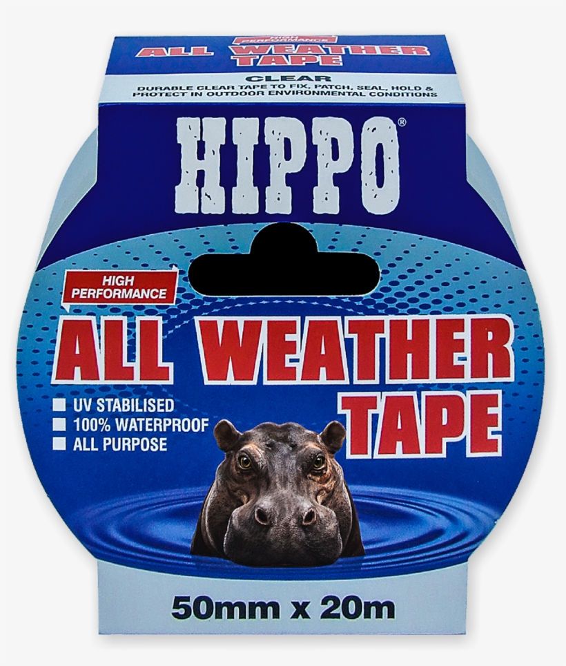 All Weather Repair Tape - Hippopotamus, transparent png #8662664