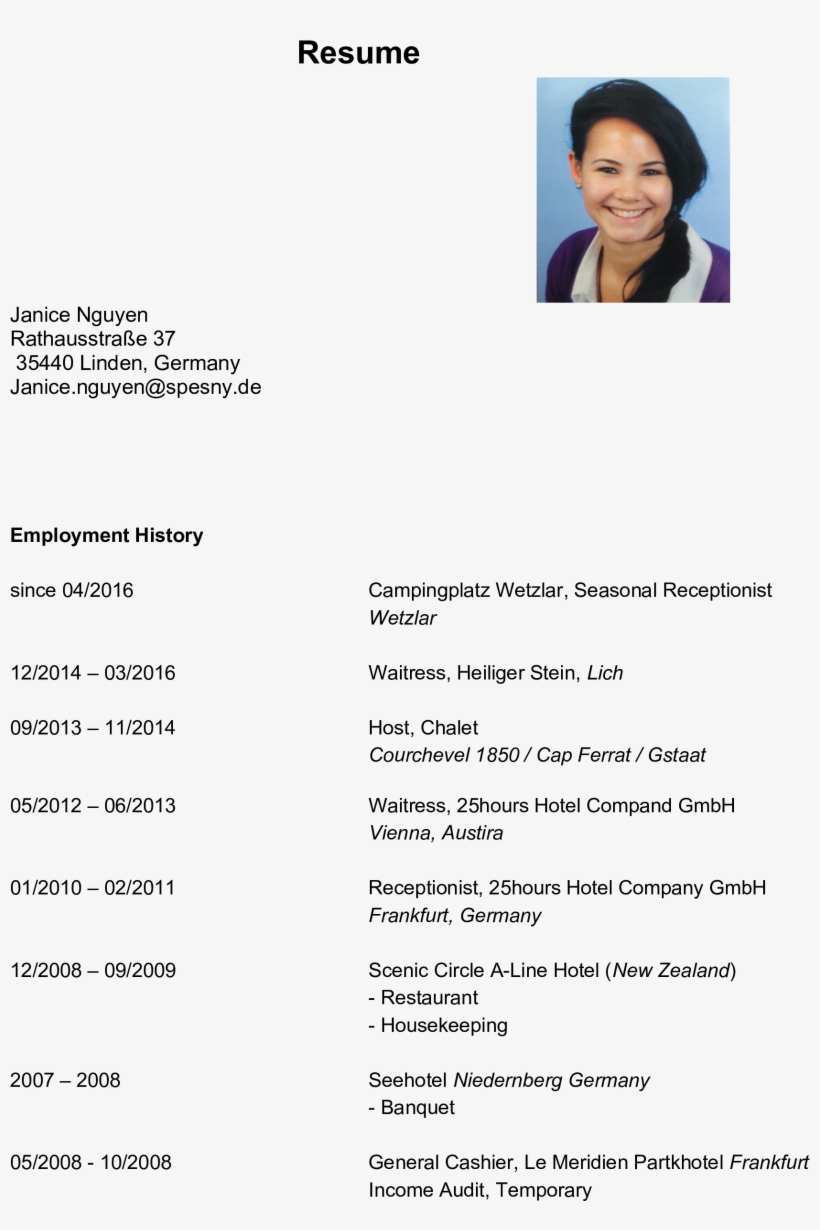 Receptionist Resume Sample Main Image - Document, transparent png #8662669