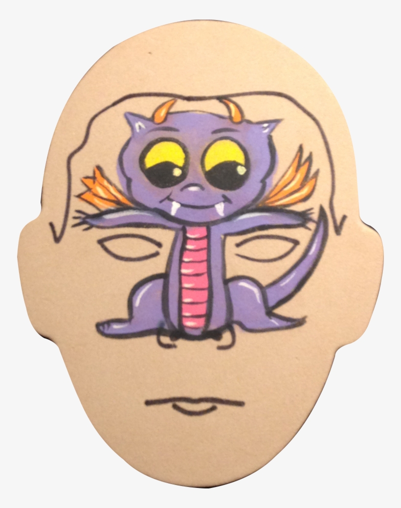 Baby Dragon Face Paint - Cartoon, transparent png #8664376