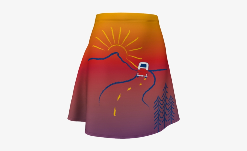 On The Road Women's Flare Skirt - Lampshade, transparent png #8666034