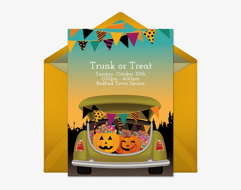 Trunk Or Treat Online Invitation - Trunk Or Treat Invitation, transparent png #8668825