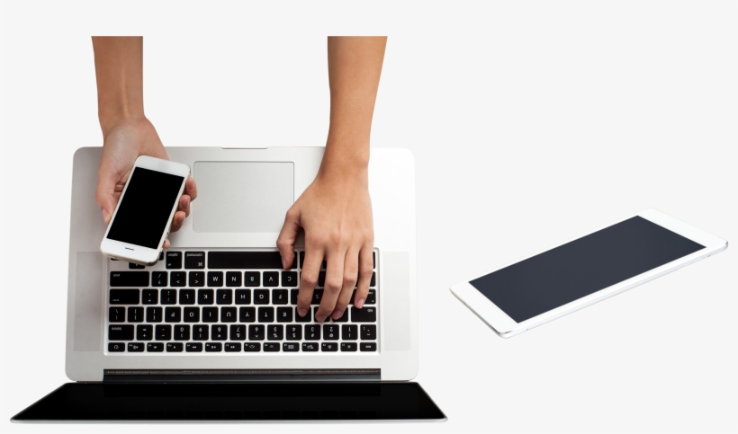 Laptop - Hands At Laptop Png, transparent png #8671676