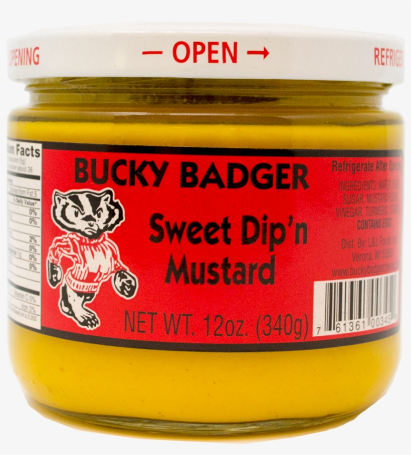 Bucky Badger Sweet Pretzel Dip'n Mustard - Paste, transparent png #8673172