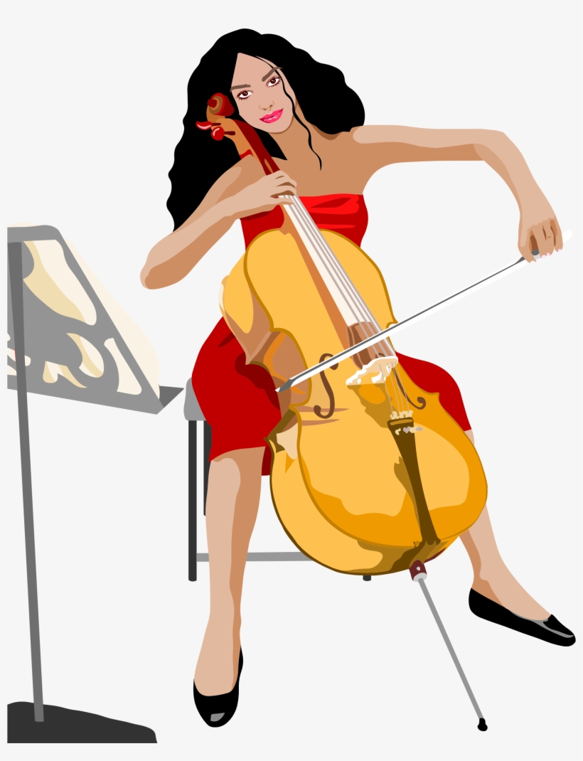 This Free Icons Png Design Of Female Cello Player, transparent png #8674725