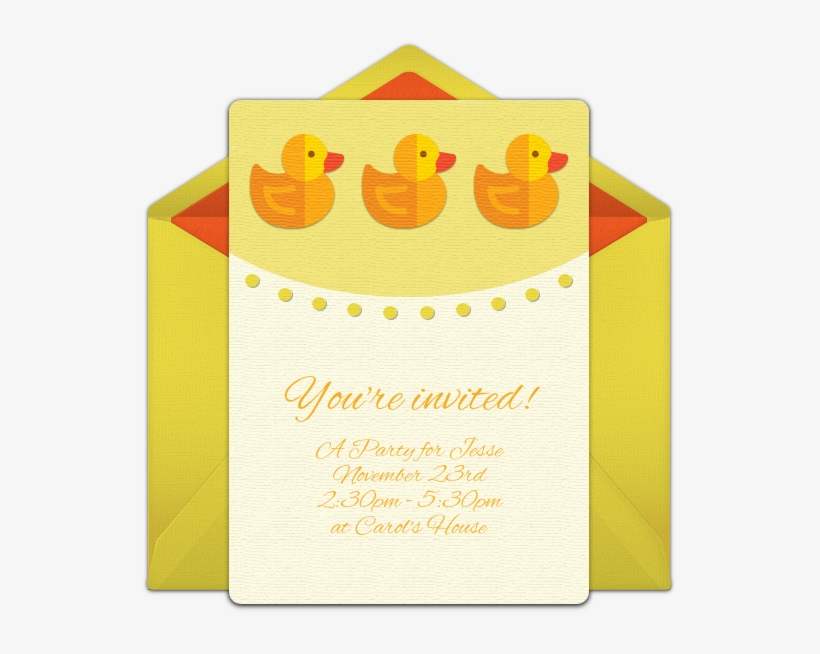 Rubber Ducks Online Invitation - Yoga Invitations, transparent png #8676457