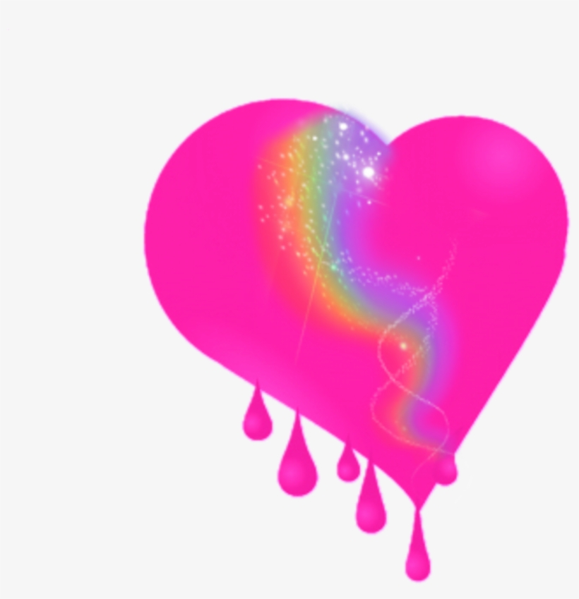 Remix Bleedingheart Rainbow Pink Heart Glitter Sparkle - Heart, transparent png #8677106