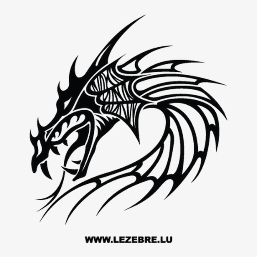 Dragon 28 - Dragon Head Tribal Tattoo, transparent png #8678029