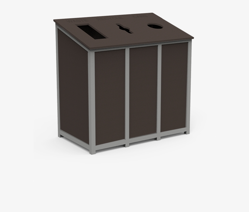 Classic Slimline Triple Top Load Waste Receptacle - Box, transparent png #8678348