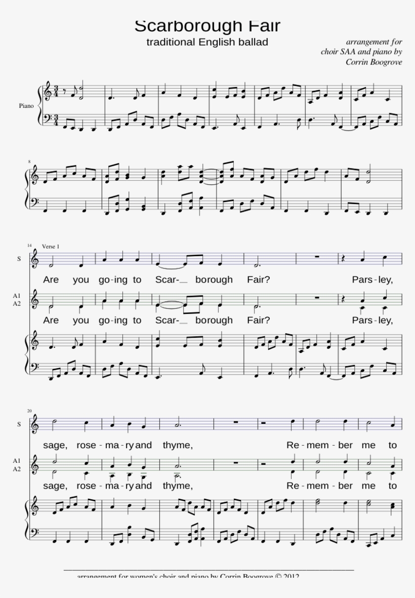 Choir Saa And Piano - Document, transparent png #8681836