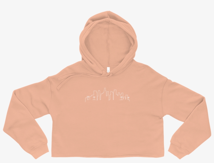 Miami Skyline Cropped Hoodie In Peach - Sweatshirt, transparent png #8682605