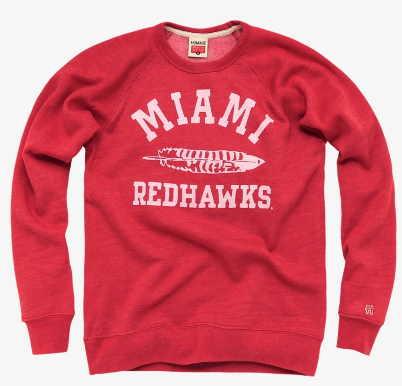 Homage Miami University Redhawks Crewneck Sweatshirt - Long-sleeved T-shirt, transparent png #8682941