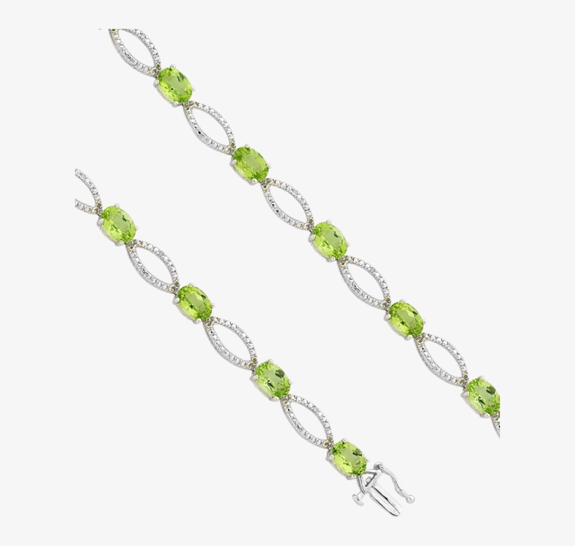 White Gold Peridot And Diamond Bracelet - Chain, transparent png #8683044
