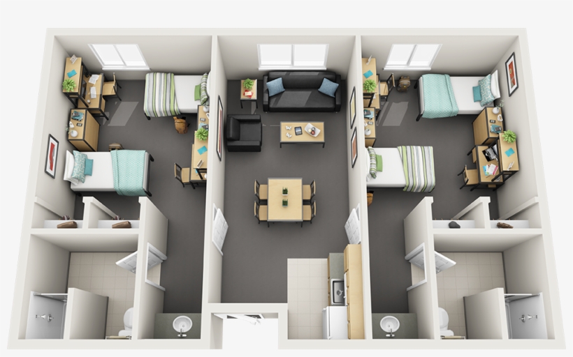2 Bedroom 2 Bathroom - Dorm Grand Canyon University, transparent png #8684378