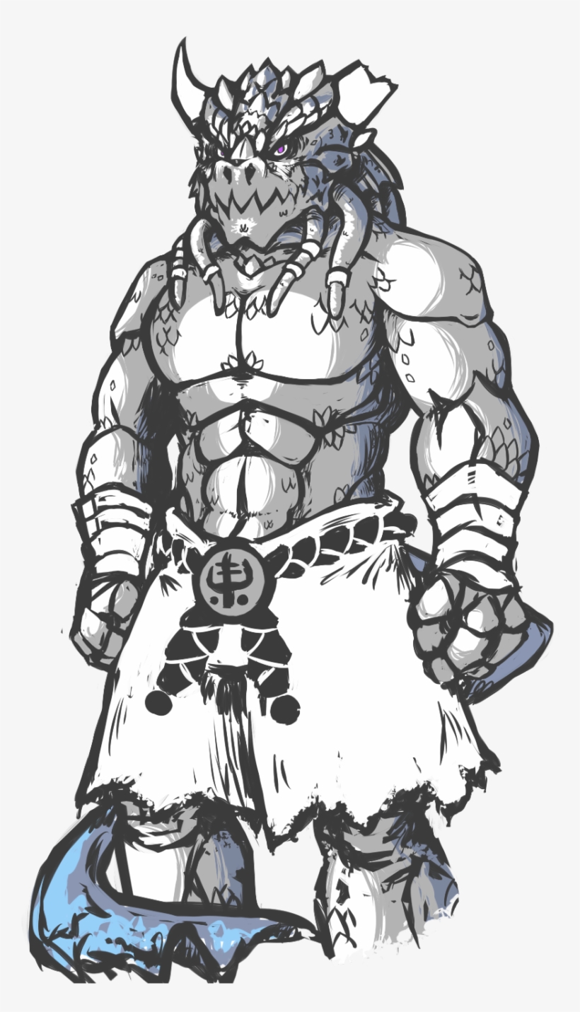 Sketch Art Of My D&d Character I Worked Out, Dosken - Dungeons And Dragons Dragonborn Monk, transparent png #8685150