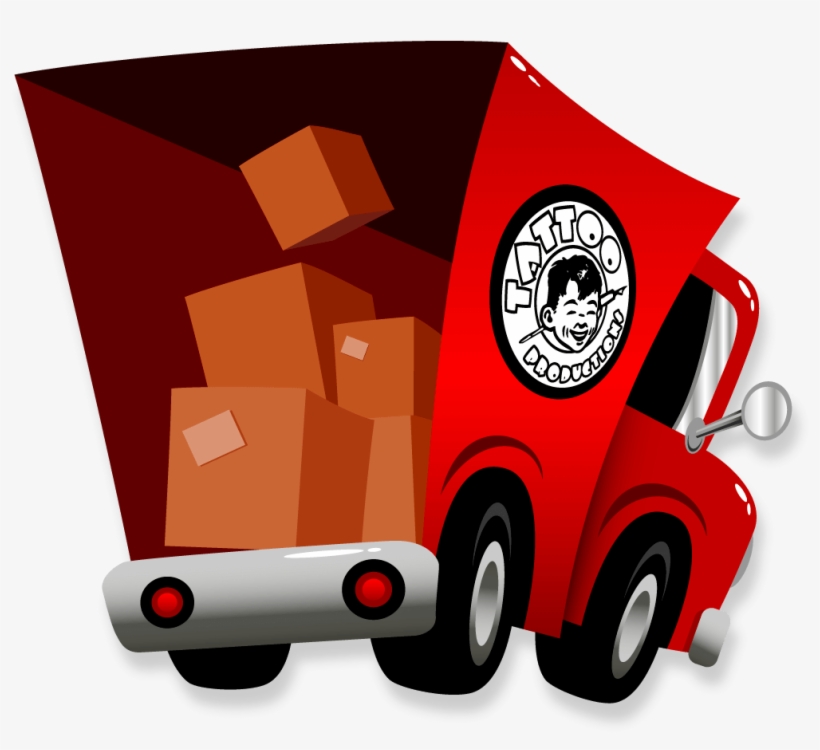 Tattoo Moving Truck Red - Illustration, transparent png #8685751